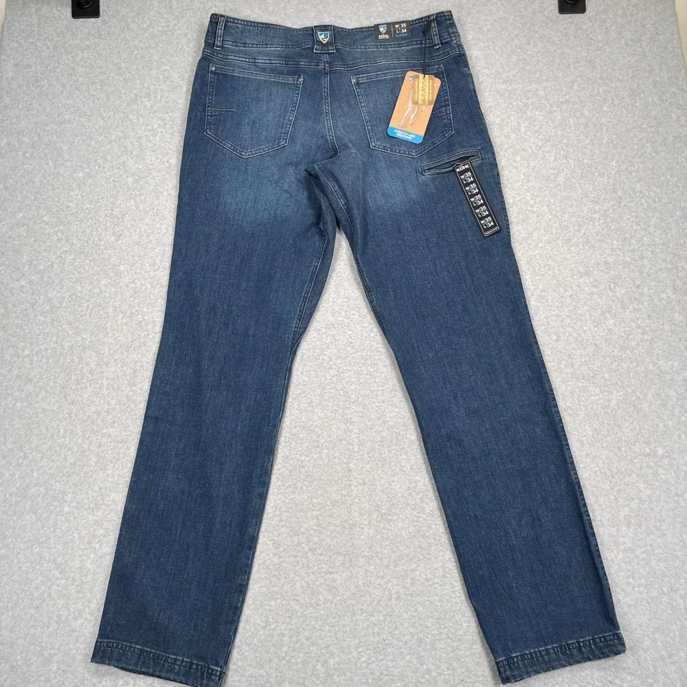 NEW KUHL Denim Klassik Fit Jeans Mens 35x34 Blue Medium Wash Stretch Zip 5200